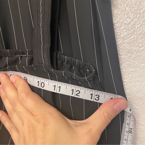 Kelle dance black pinstripe costume 2 piece wide leg pants Bandeau top 3530 MA - Picture 9 of 10